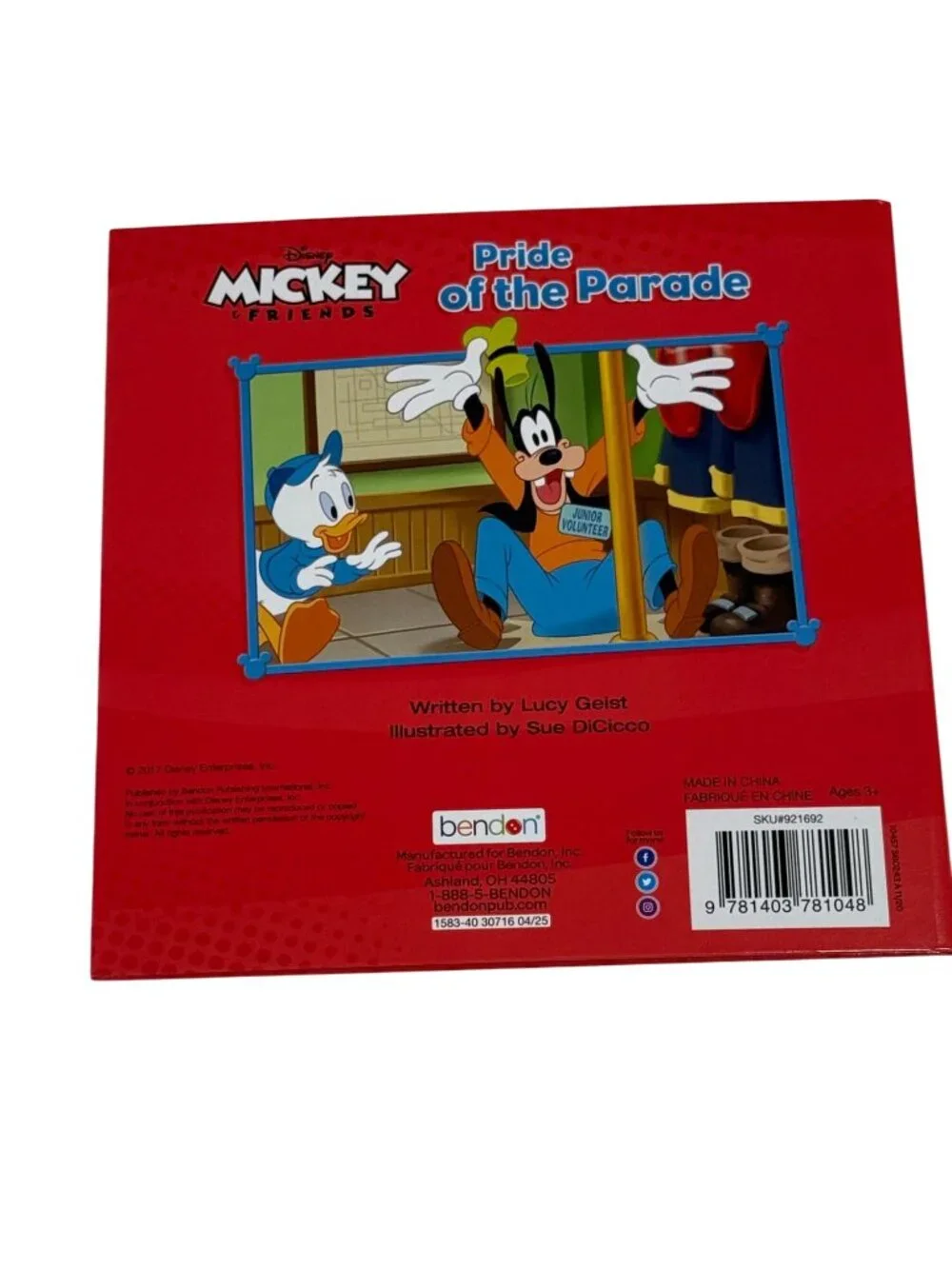 Disney Mickey Friends Pride Parade Bendon Storybook Kids Book New